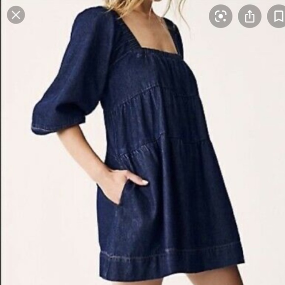 denim babydoll dress
